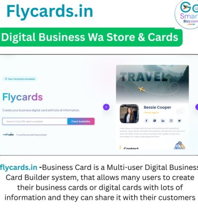 Flycards - Create your business digital card with lots of information.