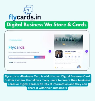 Flycards - Create your business digital card with lots of information.